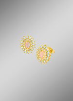 Ohrstecker mit Weisstopas, Blautopas und Opal 