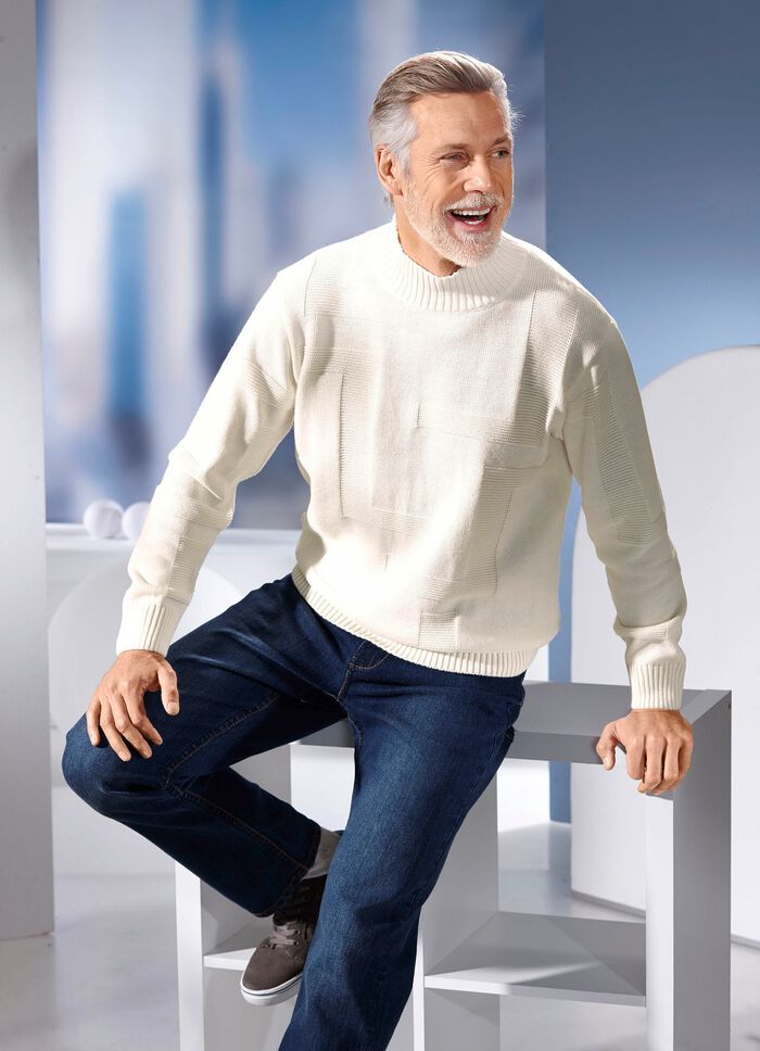 Pullover mit Strukturdessin in 3 Farben 