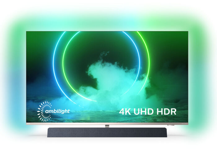 Philips 4K-Ultra-HD-Ambilight-LED-Fernseher mit integriertem Soundsystem 