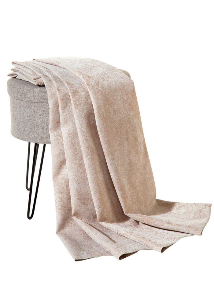 Edel glänzender Übervorhang mit Universalschienenband BEIGE