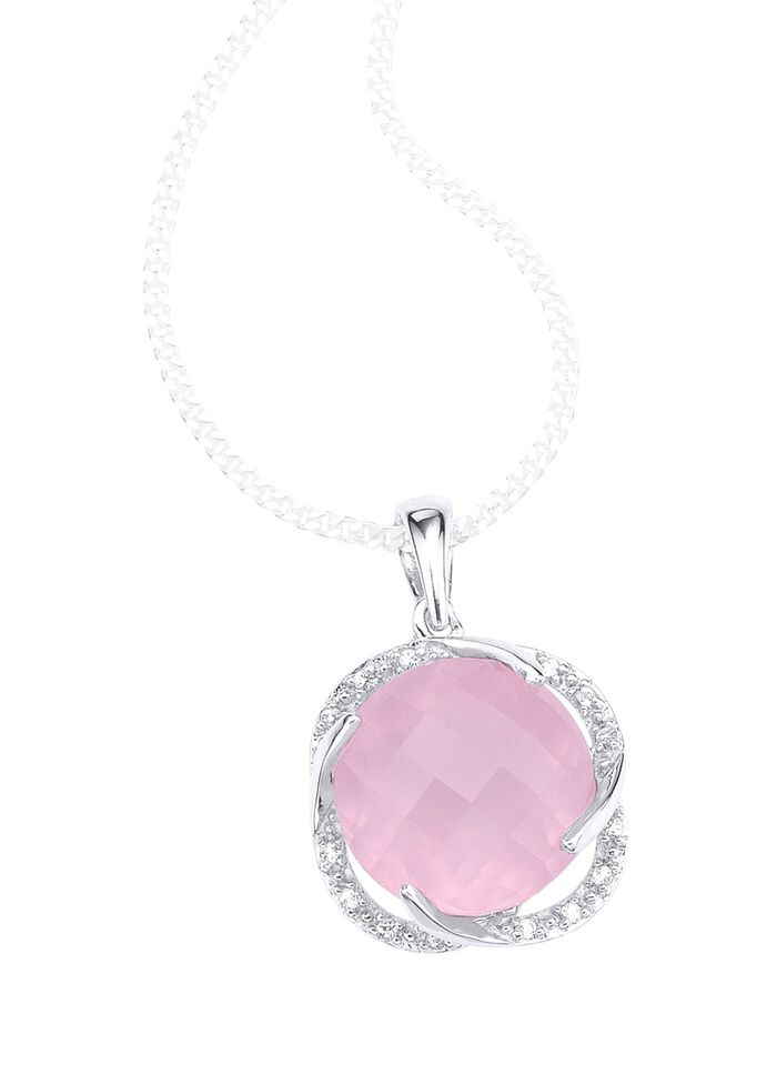 Anh&auml;nger mit Rosenquartz und Weisstopas2 