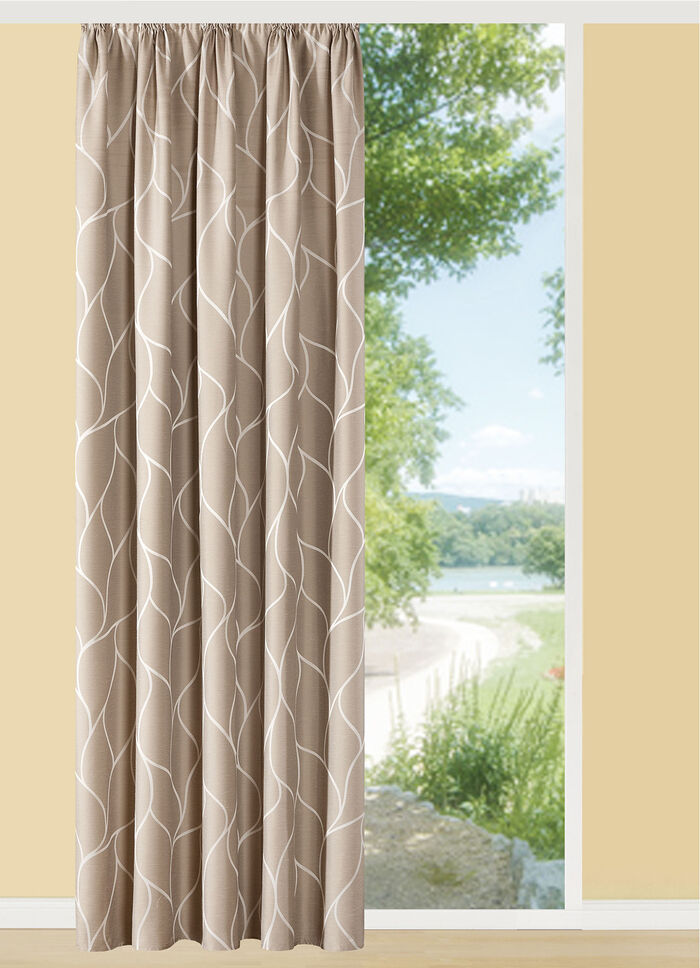 Übervorhang mit schönem Wellendessin BRAUN