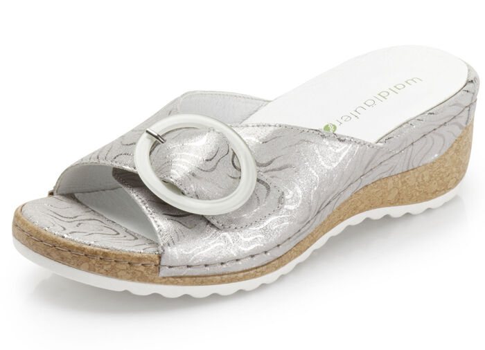 Waldläufer Pantolette mit Zierschließe ALTSILBER