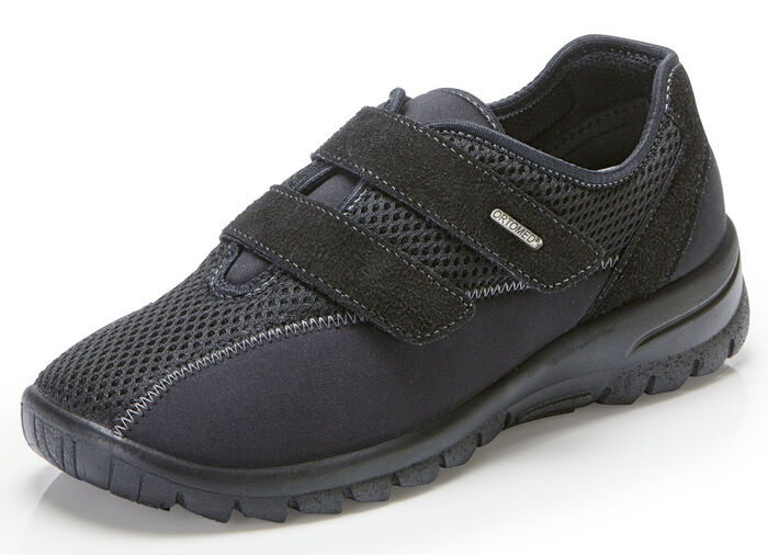 Bequeme Damen-Klettschuhe, Weite H, mit herausnehmbarem Fussbett SCHWARZ