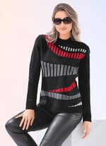 Pullover mit Jacquard-Vorderteil 