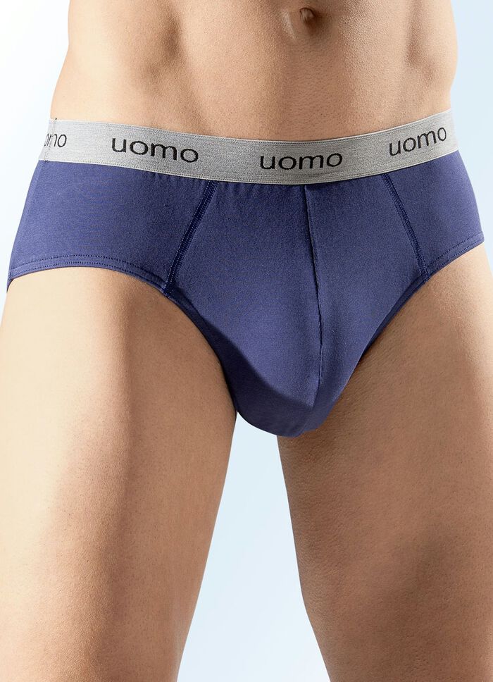 Fünferpack Slips, uni mit Elastikbund 