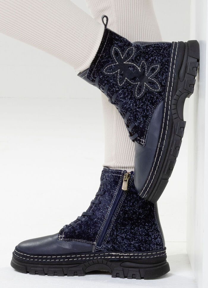 Gemini, modische Damen-Stiefeletten, Winterschuhe, Weite G, mit herausnehmbarem Fussbett MARINE