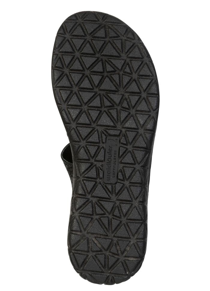 Waldl&auml;ufer, bequeme Damen-Sandalen, Weite H, mit herausnehmbarem Fussbett SCHWARZ