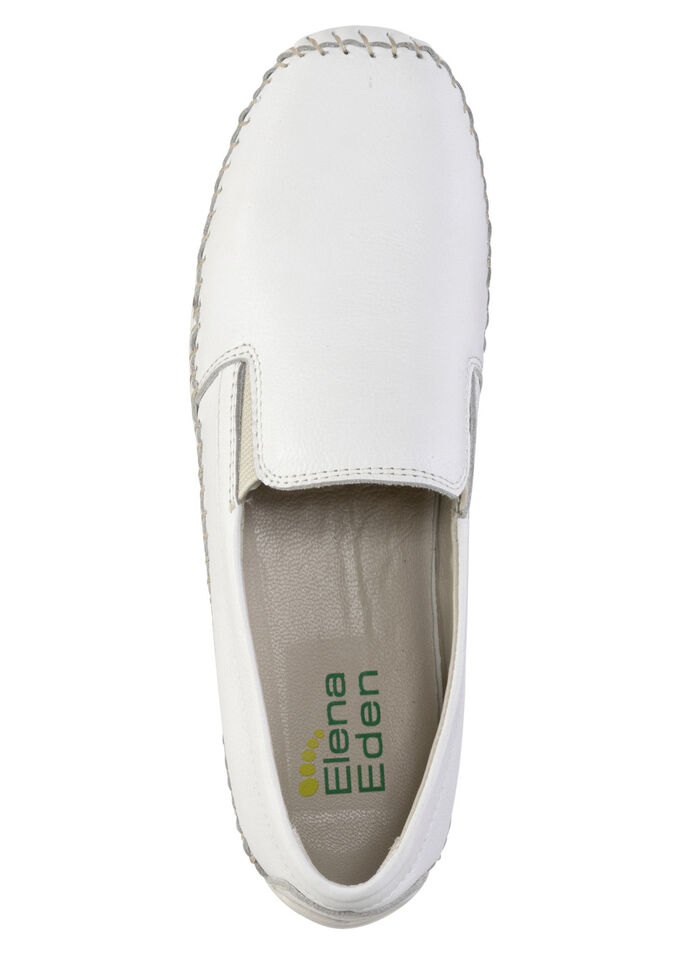 ELENA EDEN Slipper mit seitlichen Gummizügen WEISS