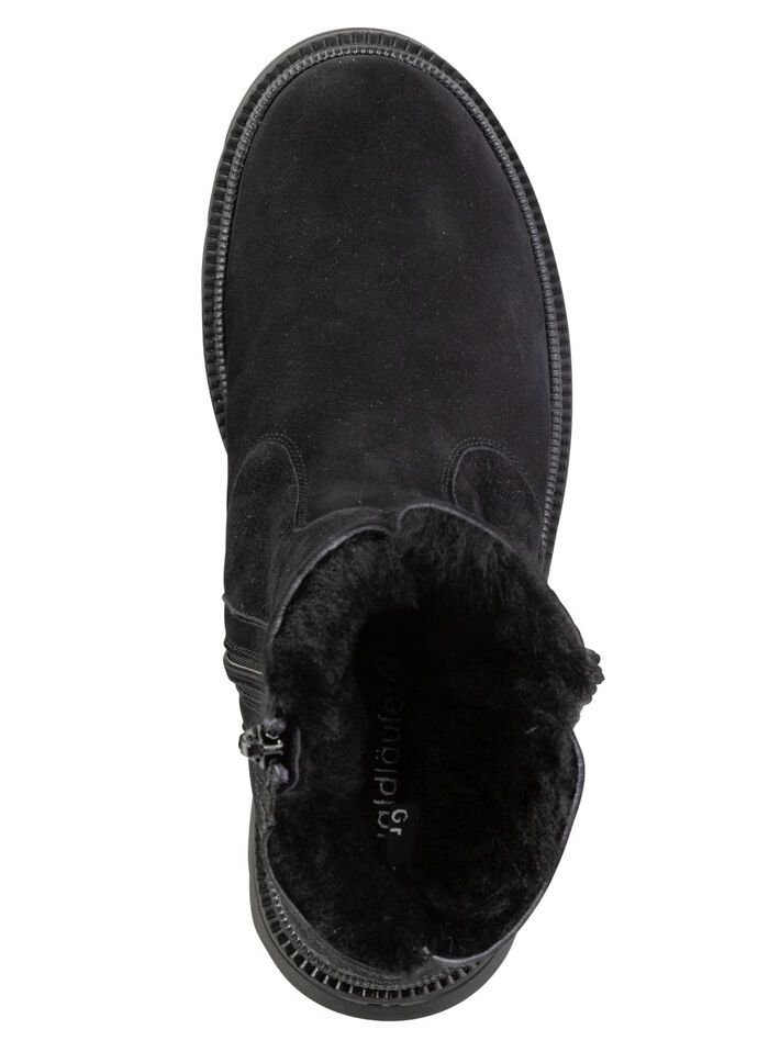 Waldläufer Stiefelette aus Rind-Nubukleder SCHWARZ