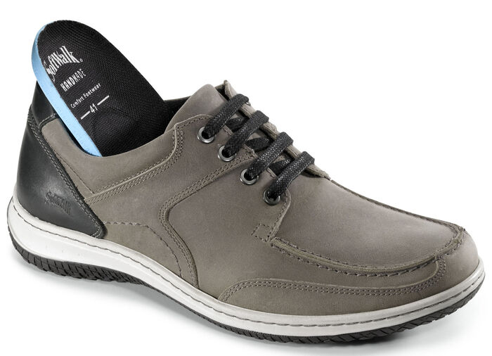 Schnürschuhe mit Kontrast-Besätzen TAUPE-SCHWARZ