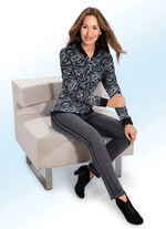 Blusenjacke mit Rippenstrick 