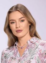 Halskette mit Schmuckperlen und Strassherz 