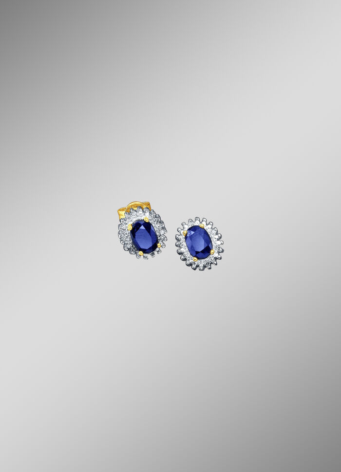 Ohrstecker mit Diamanten und Safir 