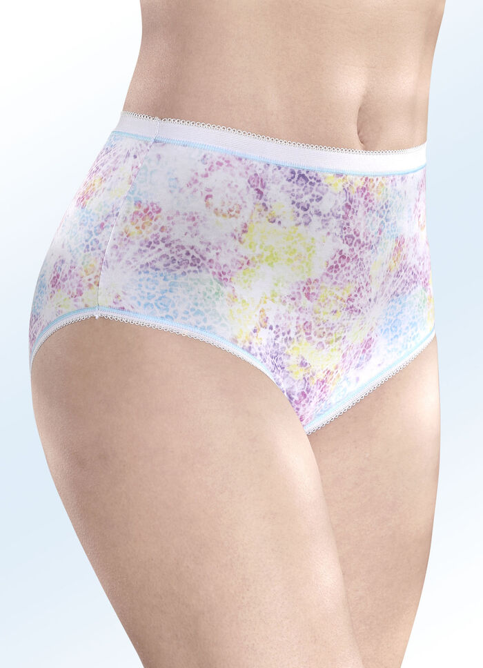 Dreierpack Slips mit elastischen Abschlüssen WEISS-BUNT
