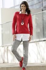 Pullover mit Rippenbündchen ROT