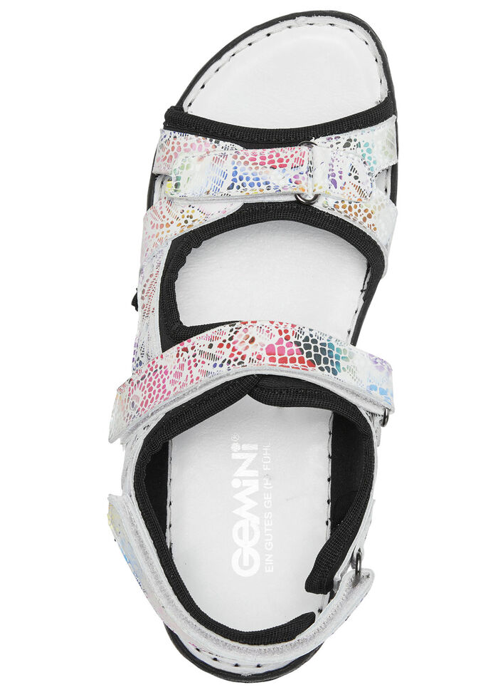 Gemini Trekking-Sandale mit bunter Floral-Prägung WEISS