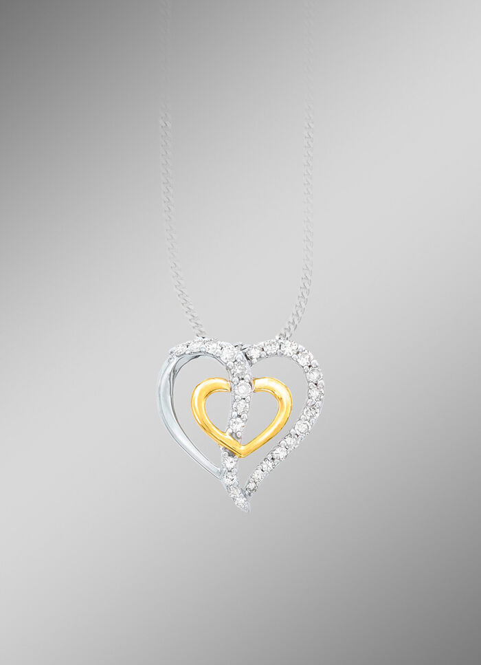 Herz-Anh&auml;nger mit 25 Diamanten 