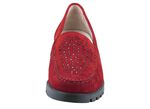 Waldl&auml;ufer Mokassin-Slipper mit Glitzer-Applikationen RUBINROT
