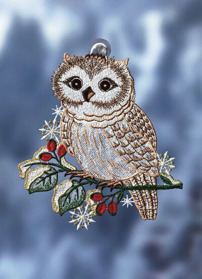 Fensterbild Schnee-Eule 