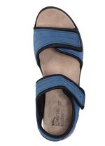 ELENA EDEN Sandale aus weichem Nubukleder und schwarzem Elastikmaterial JEANS