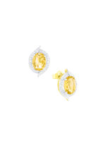 Wunderschöne Ohrstecker mit echt Citrin und Diamanten 