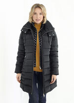 Longjacke mit Riegel an der abnehmbaren Kapuze 