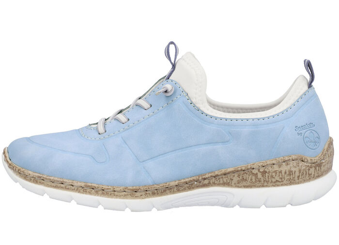 Rieker Sneaker mit Elastik-Zierschnürung HELLBLAU-WEISS