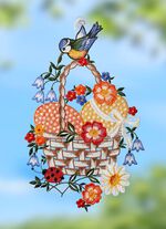 Fensterbild aus echter Plauener Spitze 