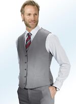 Anzug, mit Wendegilet und zwei Hosen SCHWARZ-SILBERGRAU