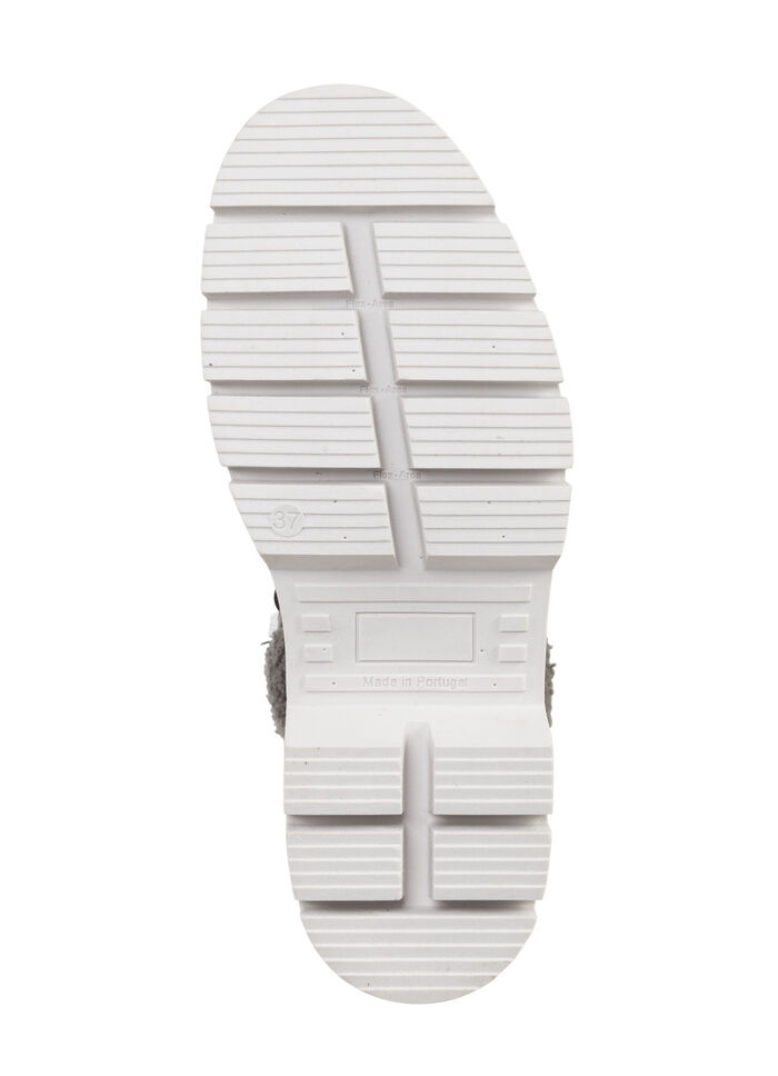 ELENA EDEN Schnür-Stiefelette mit kuscheligem Teddy-Kragen SCHWARZ