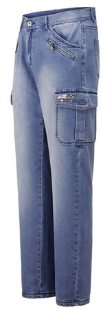 Trendige Jeans mit 8 Taschen in 2 Farben HELLBLAU