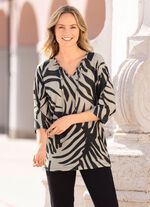 Shirt mit silberfarbenem Effektgarn 