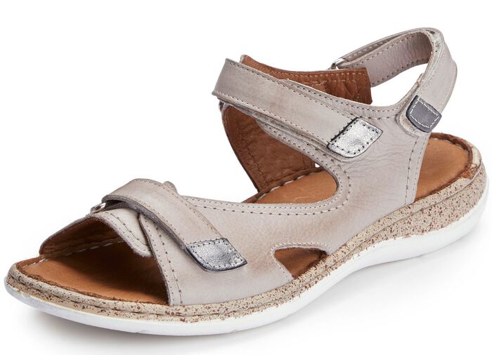 ELENA EDEN Sandale aus schattiertem Rind-Nappaleder TAUPE