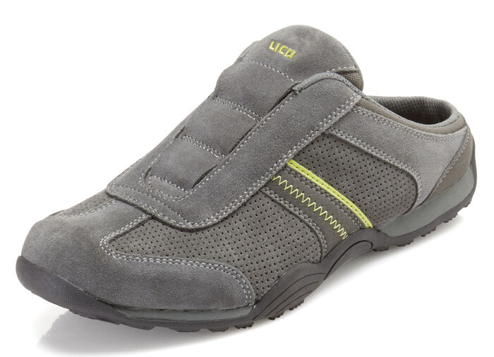 Sabot mit herausnehmbarer Decksohle GRAU-LIMETTE