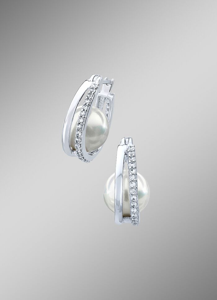 Creolen mit echt Muschelkernperle 