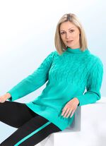 Pullover mit Zopfmuster JADEGR&Uuml;N