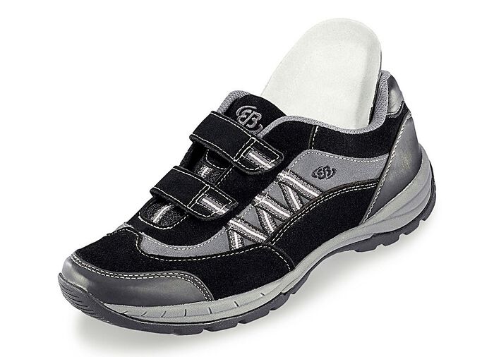 Sportliche Herren-Slipper, mit herausnehmbarem Fussbett SCHWARZ-GRAU