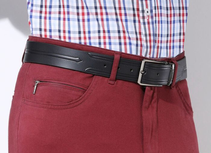 GINO GALANTE Lederg&uuml;rtel zum K&uuml;rzen SCHWARZ