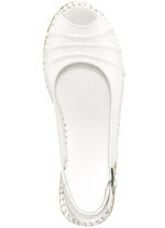 Gemini, schicke Damen-Sandaletten, Weite G, mit Gummizug WEISS