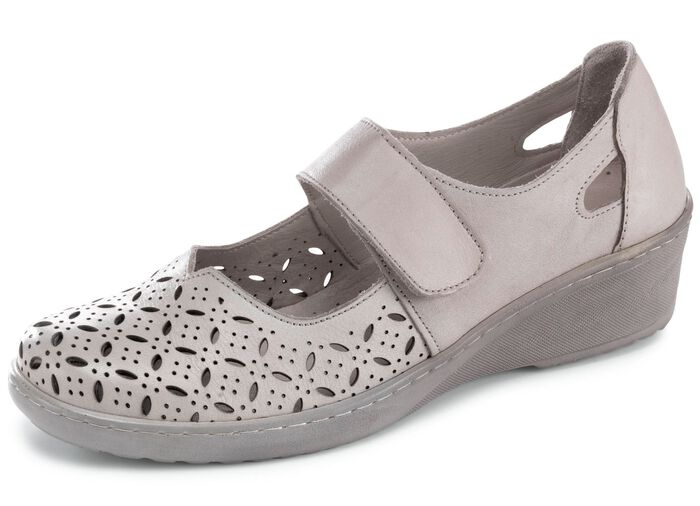 Gemini Slipper aus weichem Rindleder KIESEL