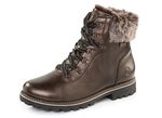 Remonte Schnür-Stiefelette mit Plüschkragen DUNKELBRONZE