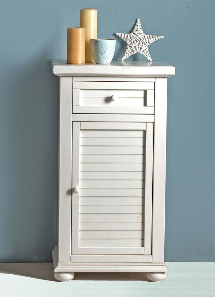 Teilmassive Kommode, 1-t&uuml;rig, in Antik Weiss 