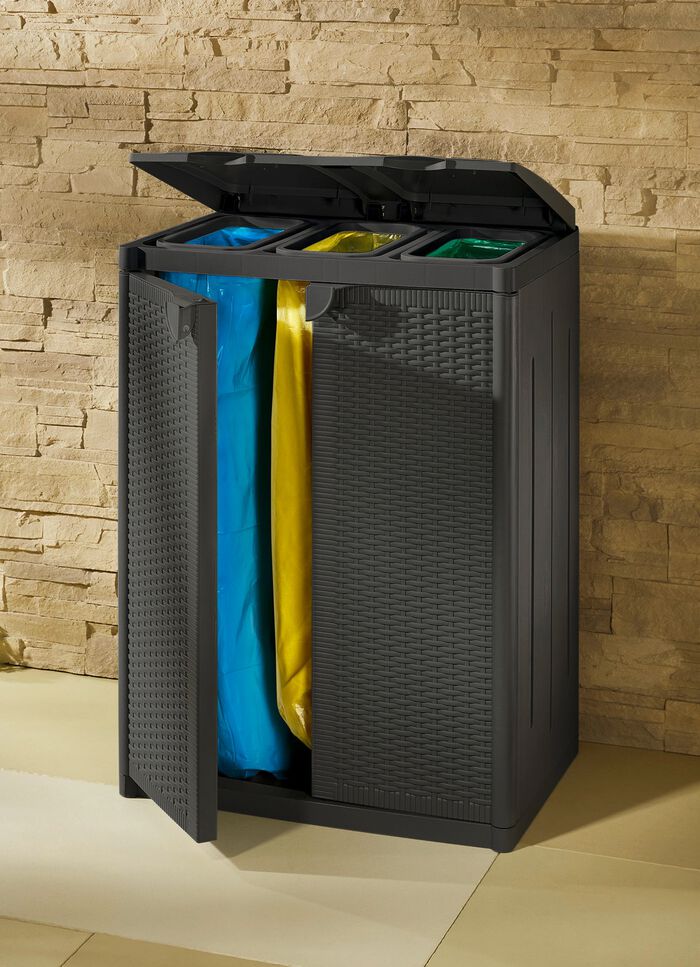 Abfallsammler f&uuml;r 2 oder 3 M&uuml;llbeutel ANTHRAZIT