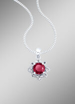 Anh&auml;nger mit  Panzerkette, echt Granat und echt Markasit 