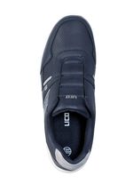 Slipper aus Synthetik mit Textil-Eins&auml;tzen 