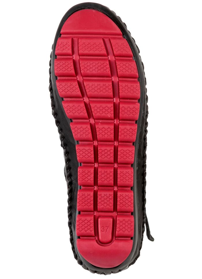 Gemini, sommerliche Damen-Boots, Weite G, mit herausnehmbarem Fussbett SCHWARZ-RUBINROT