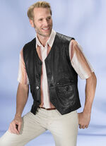 «Redpoint»-Ledergilet in 2 Farben SCHWARZ