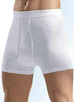 Hermko Fünferpack Unterhosen aus Feinripp mit Eingriff, weiß 