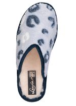 Laurina, gef&uuml;tterte Damen-Hausschuhe, mit Schurwolle BLAU